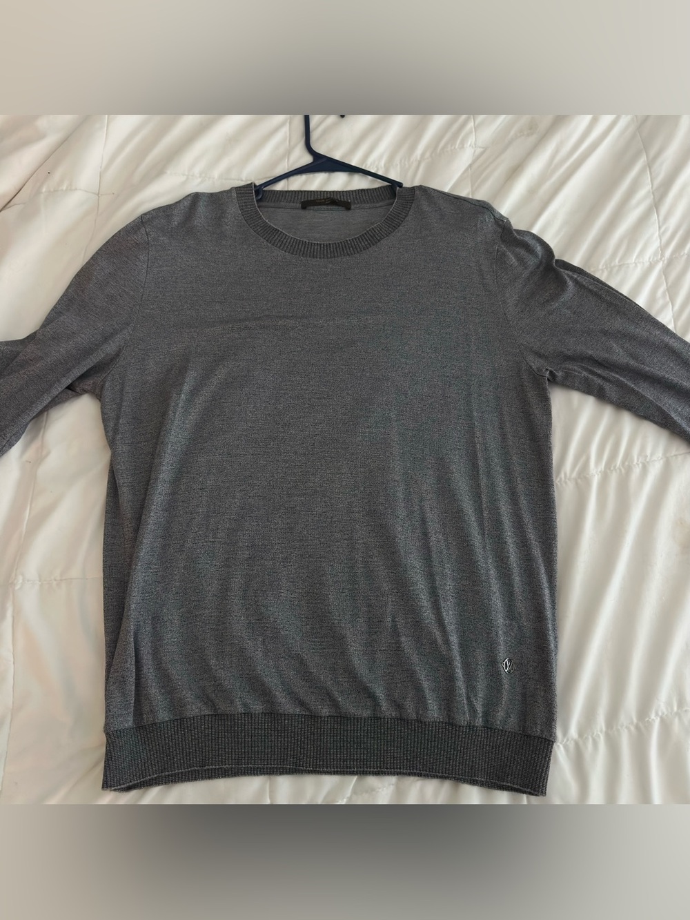 Louis Vuitton Gray Pullover Crewneck Lightweight LV Men’s Sweater Size Medium